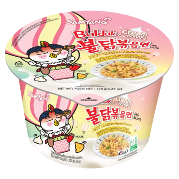 Fideos Instantaneos Pollo Picante Carbonara Cremoso Buldak Taza